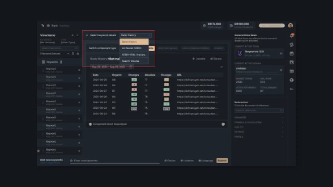 Picture 2 - Keyword detail in Sequence Stats.