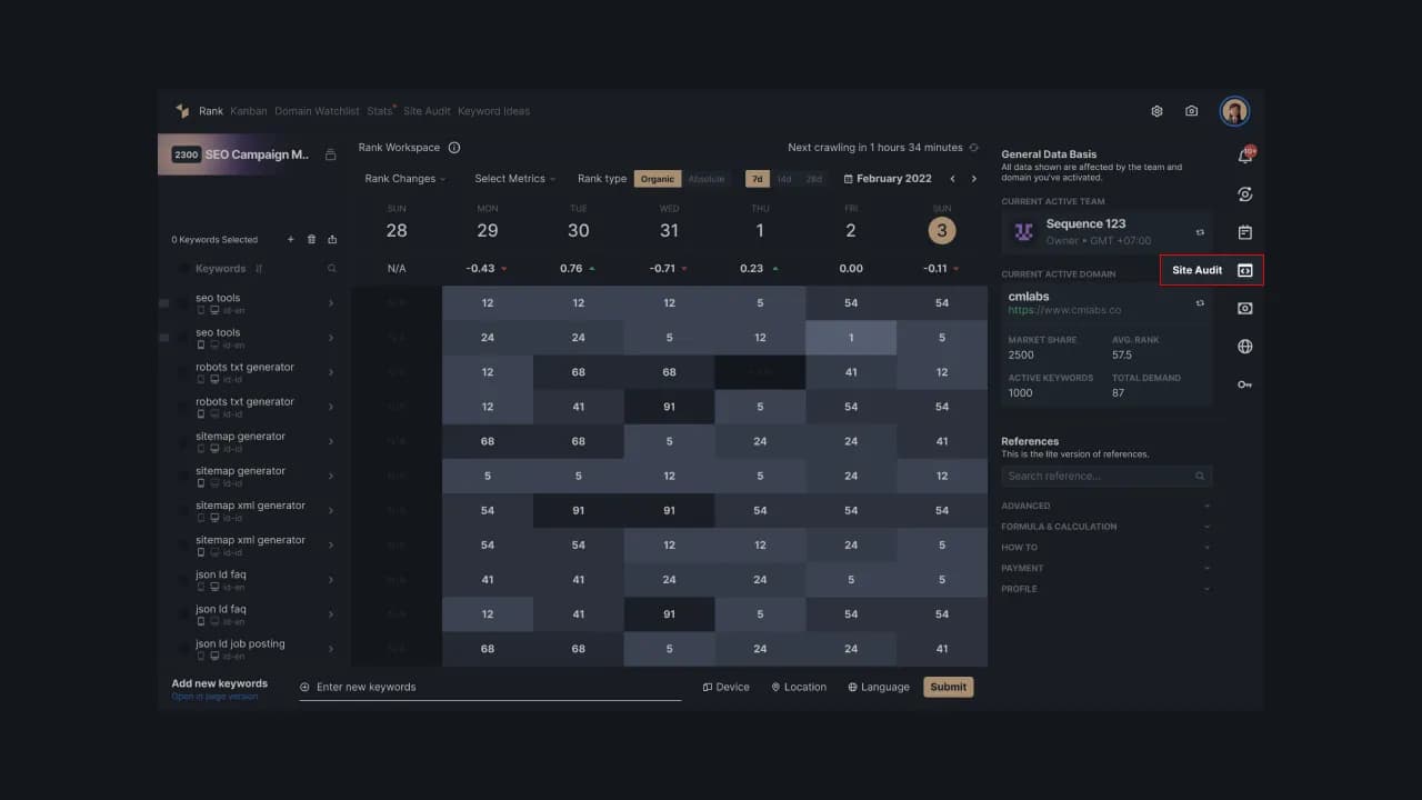 Picture 2: Sequence Stats menus.