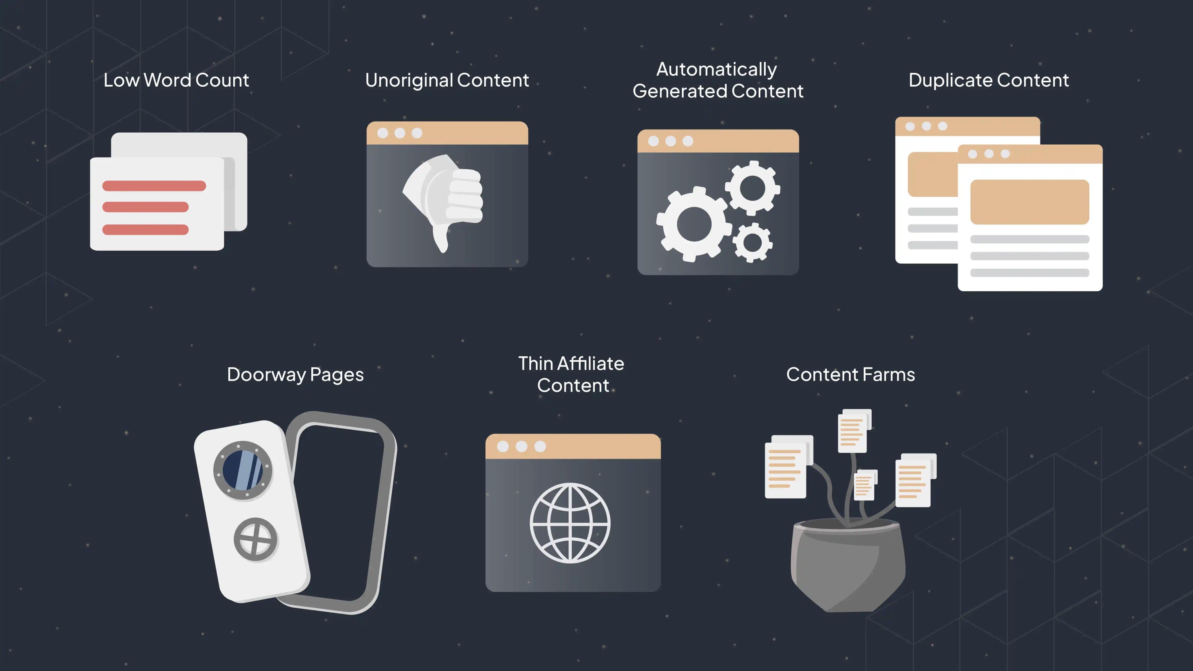 illustration of thin content types